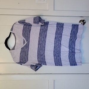 Old Navy Striped V Neck Blue Gray Soft Washed T-shirt